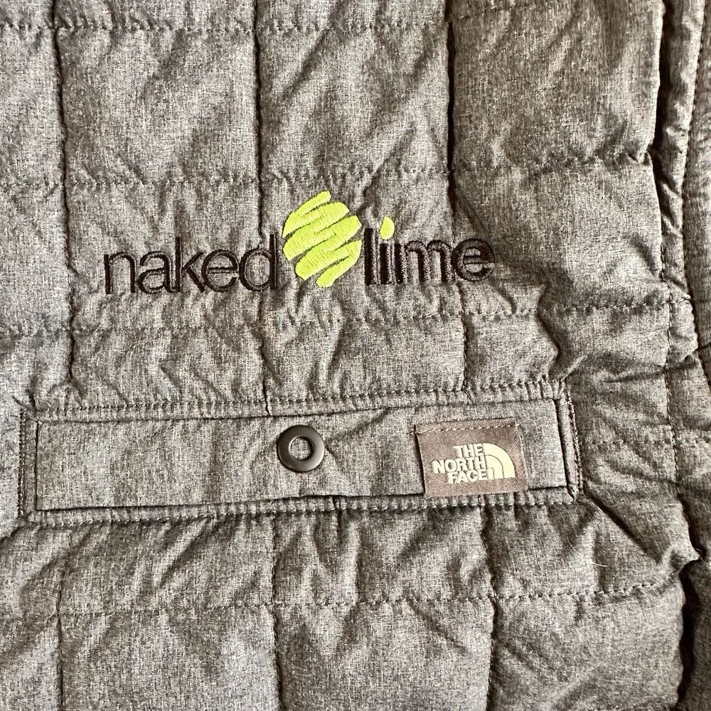 The North Face Jacket Mens MEDIUM Gray ThermoBall Eco Shirt Jacket Quilted Snap